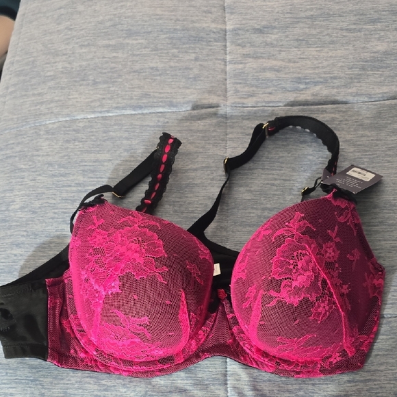 Cacique Pink and Purple Lace Underwire Bra - Picture 6 of 11